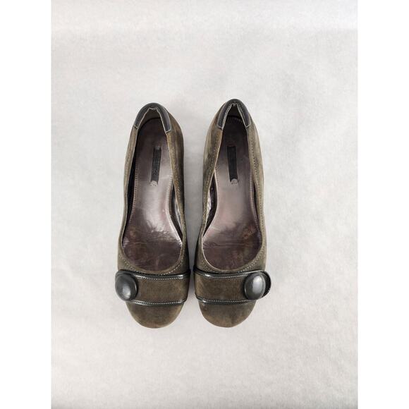 Ecco Womens Suede Flats Size US 8/8.5 Dark Green Cottagecore - Picture 6 of 9